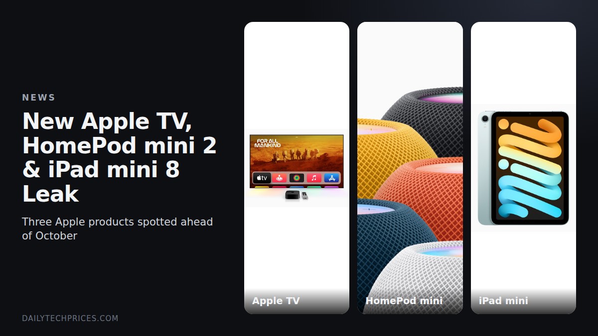 New Apple TV, HomePod mini 2 and iPad mini 8 Leak in Images Ahead of October