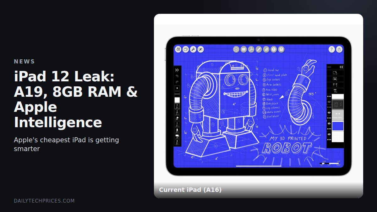 iPad 12 Leak: A19 Chip, 8GB RAM and Apple Intelligence Coming to Apple's Cheapest iPad