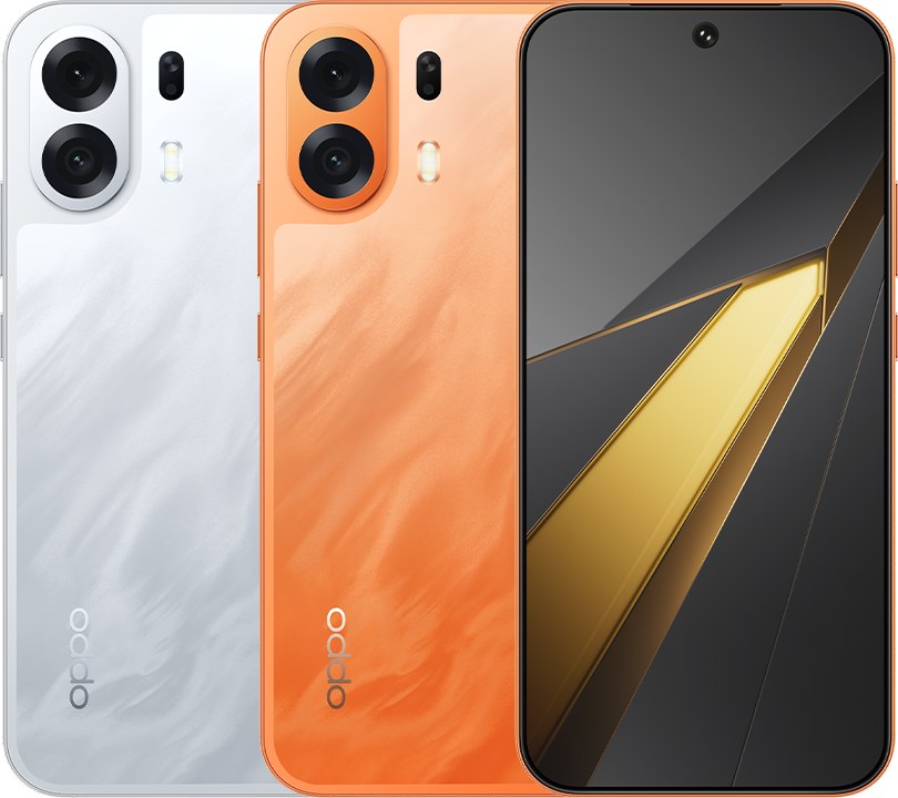 Oppo K14 Plus in Star White and Solar Orange (Image: Oppo)