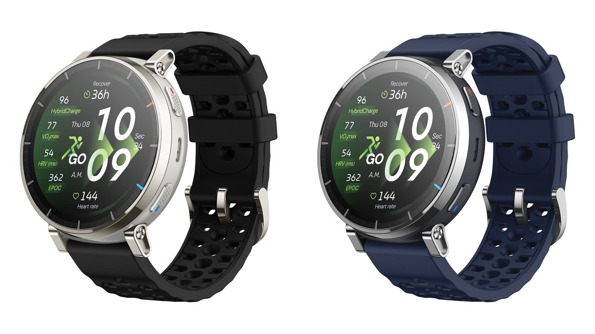 Amazfit Active 3 Premium in black and blue